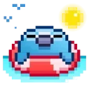 Pixel Pigeon Emoji stiker 🏖