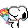  Pixel Snoopy emoji 💐