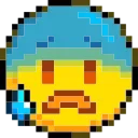 Pixelated emoji 😰
