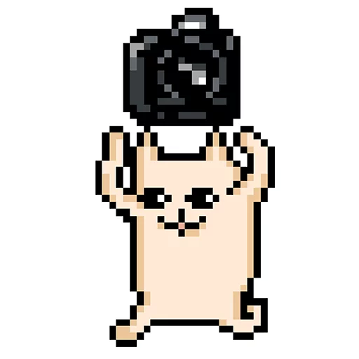 Емодзі Pixel cat 😳