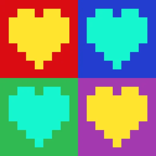 Стікер Pixel hearts 👨‍👩‍👧‍👦