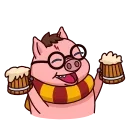 Емодзі Potter Pig  🍻