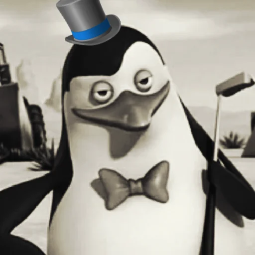 Стікер Пингвин из Мадагаскара 🎩