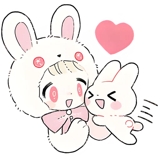 Telegram Sticker «Принцесса и кролик » 🤗