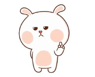 Puffy Bear & Rabbit  emoji 🙅‍♂