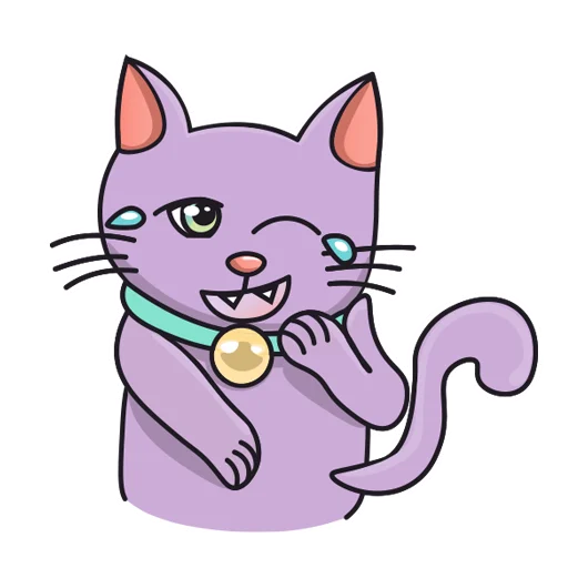 Стикеры телеграм Purple Cat
