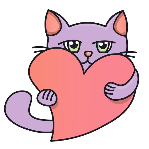 Эмодзи Purple Cat ❤️