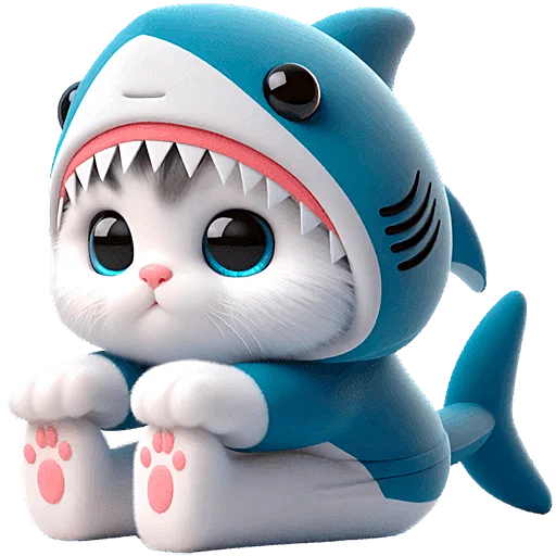 Стікер Telegram «Пушистые акулы 2» ☺️