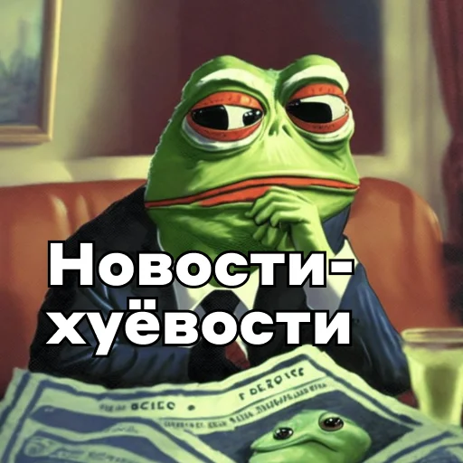Telegram stiker «Pepe Investor» 📰