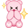 Эмодзи телеграм розовый мишка