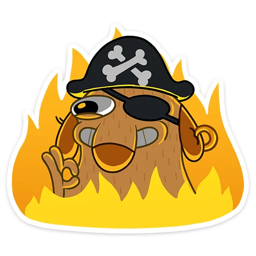 Telegram stiker «Пират Дигги» 👌