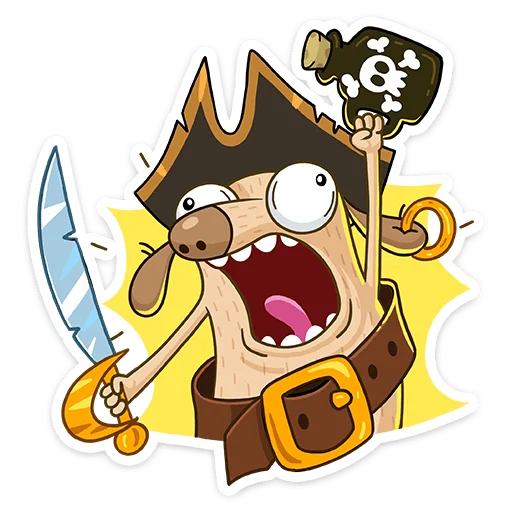 Telegram stiker «Пират Дигги» 😨