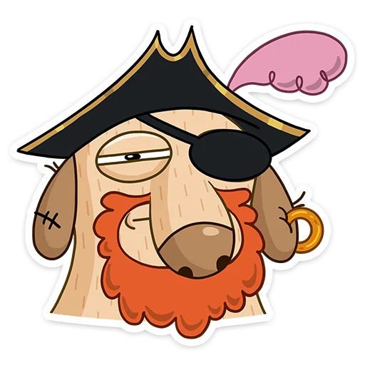 Стикер Telegram «Пират Дигги» 🧔