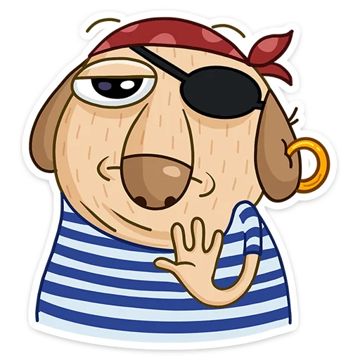 Telegram stiker «Пират Дигги» 🤚