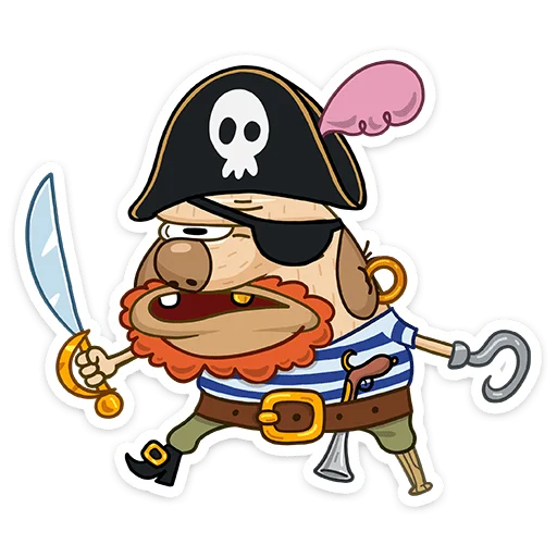 Telegram Sticker «Пират Дигги» 😧