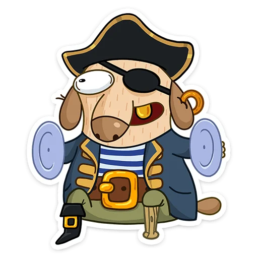 Telegram Sticker «Пират Дигги» 😱