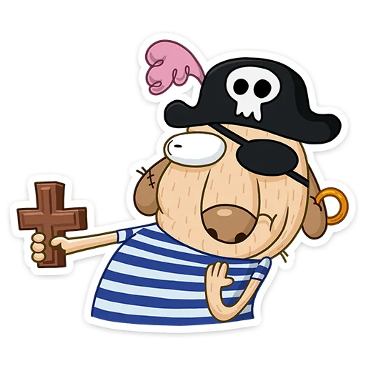 Telegram stiker «Пират Дигги» 😳