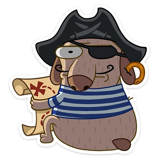 Стикер Telegram «Пират Дигги» 🗺