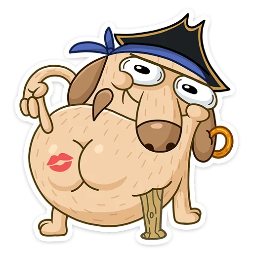 Telegram Sticker «Пират Дигги» 🍑