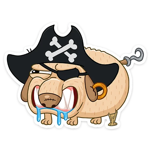 Telegram stiker «Пират Дигги» 😠
