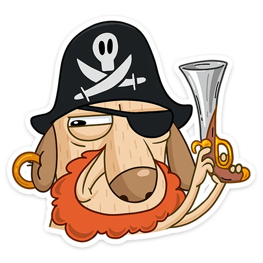 Стикер Telegram «Пират Дигги» 🔫