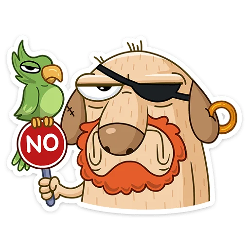 Telegram Sticker «Пират Дигги» 😒