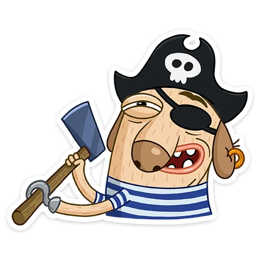 Telegram stiker «Пират Дигги» 🪓