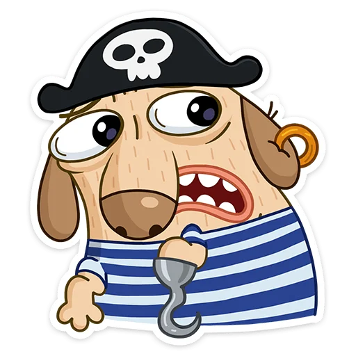 Telegram stiker «Пират Дигги» 😬