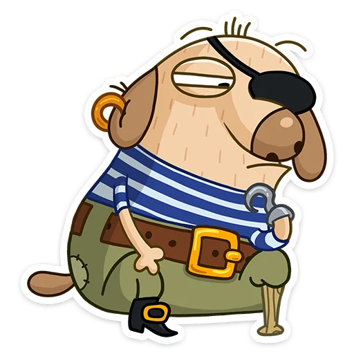 Стикер Telegram «Пират Дигги» 🤔