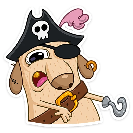 Стикер Telegram «Пират Дигги» 😨
