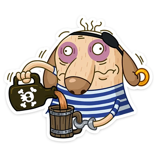 Стікер Telegram «Пират Дигги» ☕️