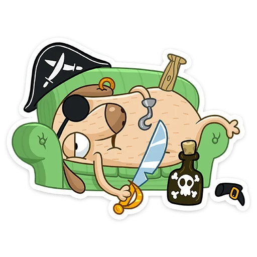 Telegram stiker «Пират Дигги» 😴