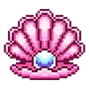 Емодзі pixel pink & violet 🦪