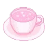Емодзі pixel pink & violet ☕️