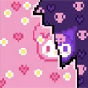 Емодзі pixel pink & violet 🐱