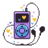 Емодзі pixel pink & violet 🎶