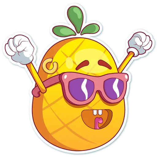 Telegram stiker «Mr. Pineapple» 😎