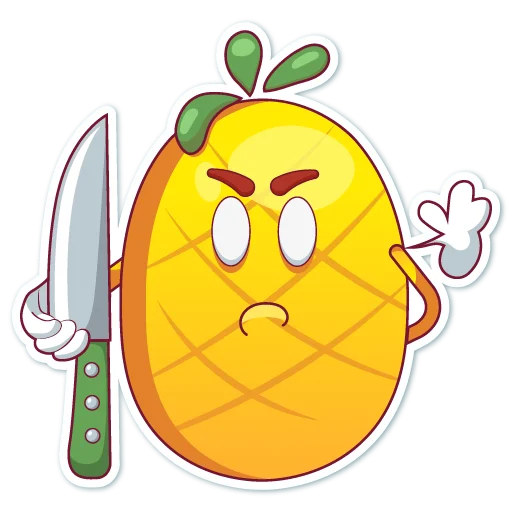 Telegram stiker «Mr. Pineapple» 😡
