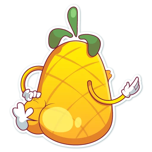 Telegram stiker «Mr. Pineapple» 🍑