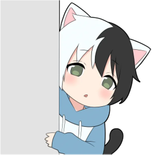Емодзі Black and white cat boy • 👀