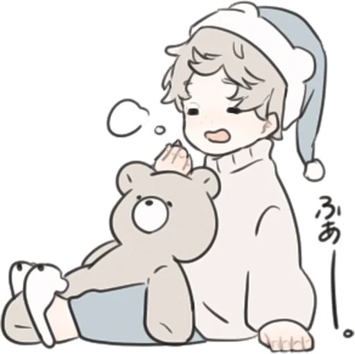 Telegram Sticker «a boy, who like stuffed animals» 🧸