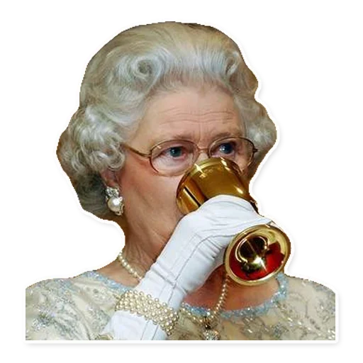 Queen Elizabeth II emoji 🍷
