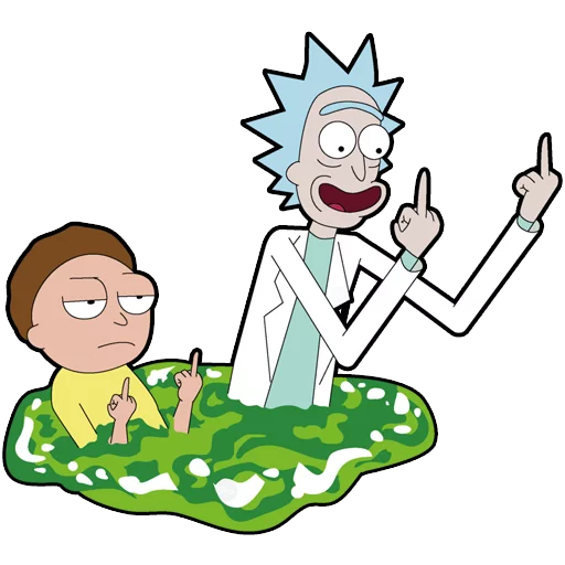 Telegram stiker «Rick And Morty» 🖕