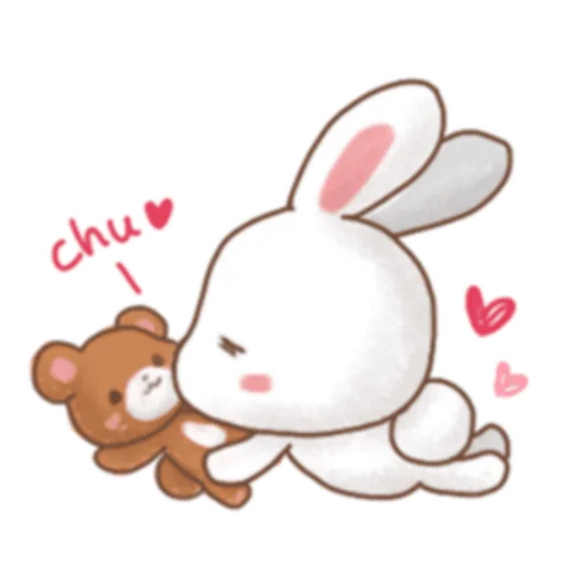 Стикер Rabbit & Bear's love Prt. 1 (FULL) [日本]  😘