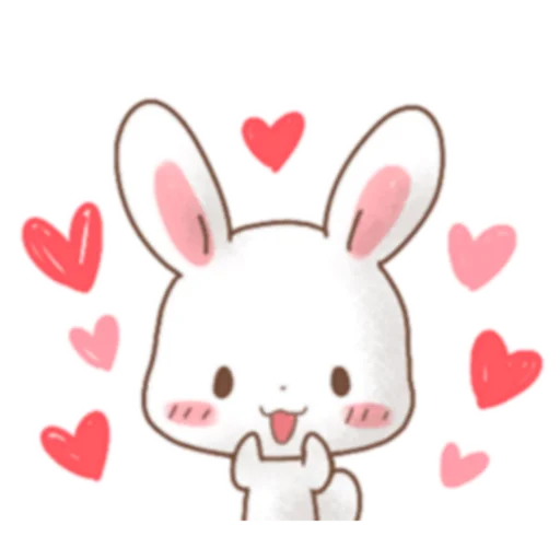 Telegram stiker «Rabbit & Bear's love Prt. 1 (FULL) [日本]» 💗