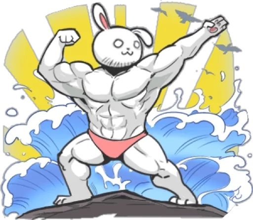 Rabbo the Muscle Rabbit emoji 😆