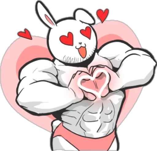 Rabbo the Muscle Rabbit emoji 😍