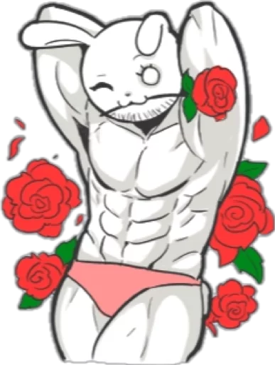 Rabbo the Muscle Rabbit emoji 😏