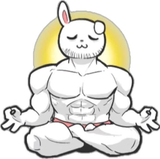 Стікер Telegram «Rabbo the Muscle Rabbit» 😌