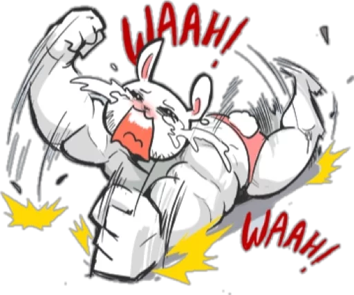 Rabbo the Muscle Rabbit emoji 😭